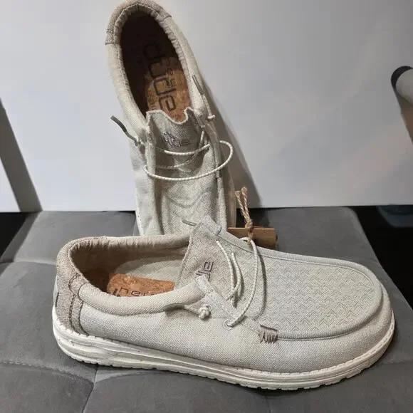 Hey Dude Wally Eco Linen Cottonwood Casual Shoes Men's Loafers - US 10 NWT - Picture 7 of 10